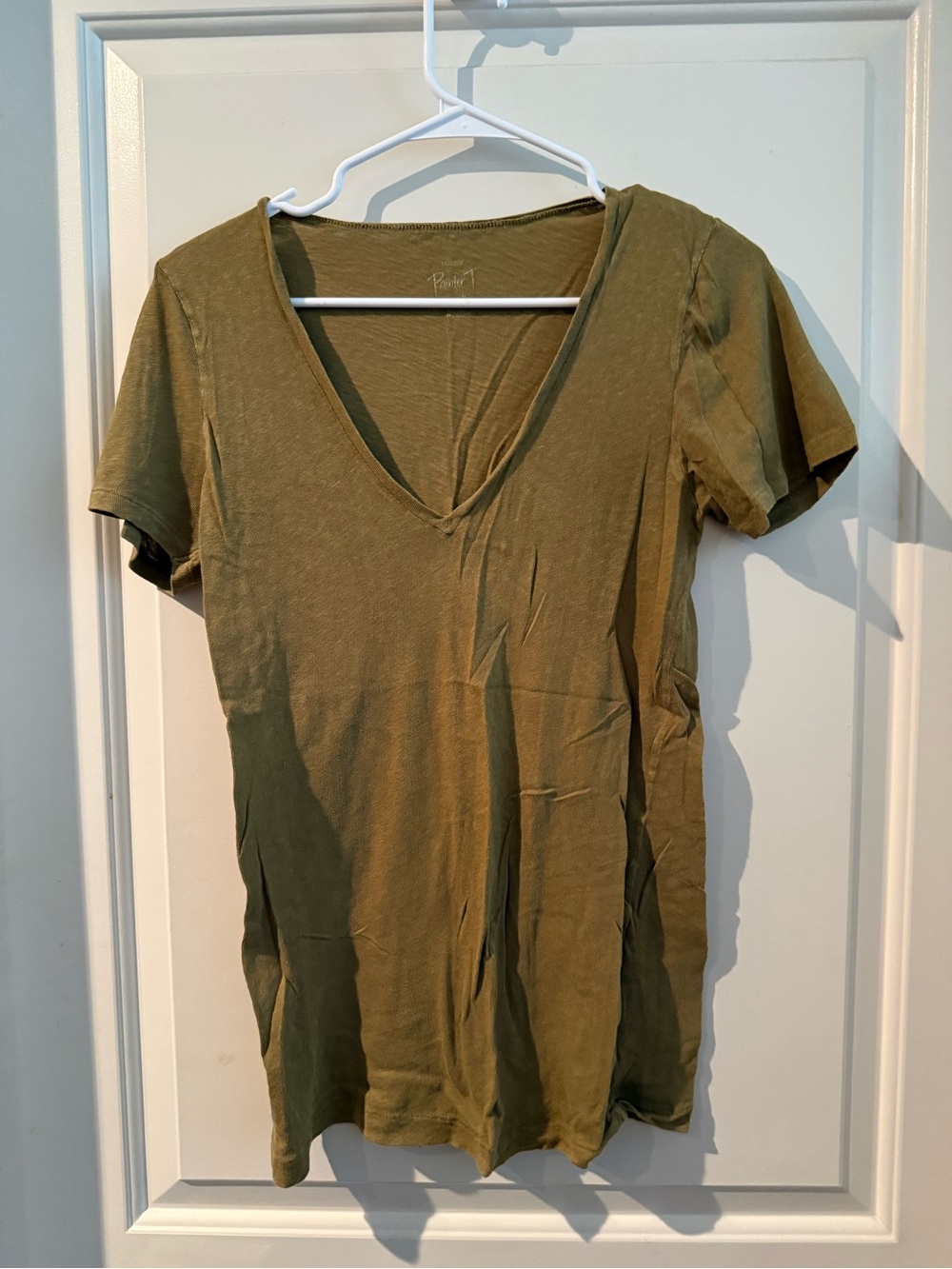 J. Crew Olive Green V-Neck Short Sleeve Tee